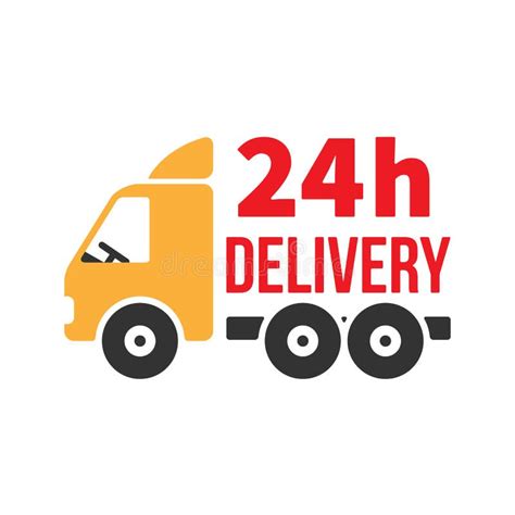 24 Hour Delivery Icon Next Day Shipping Flat Style Vector Stock
