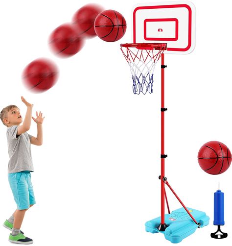Portable Child Basketball Backboard Stand Toy Sports Set Inflator