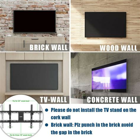 Extra Large Universal Super Thin Fixed Tv Wall Bracket Up To 85 Inch