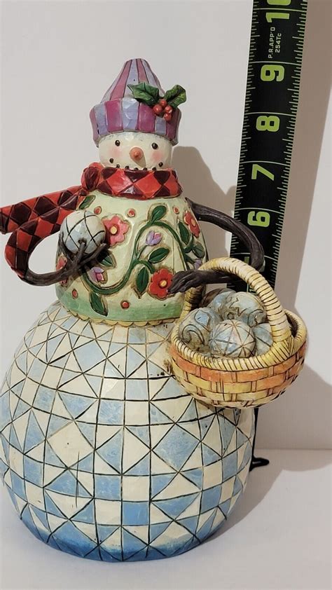 Jim Shore Heartwood Creek Snowman Ready To Roll 4006030 Basket Of