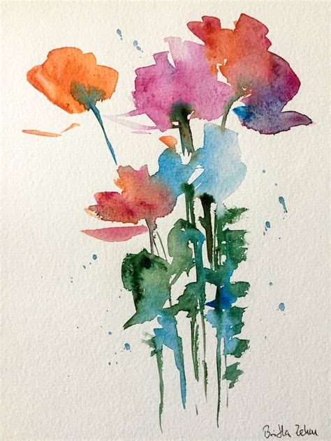 Original Watercolor Watercolor Painting Image Art Bouquet Etsy