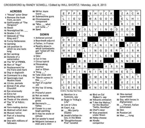 printable nyt crossword puzzles