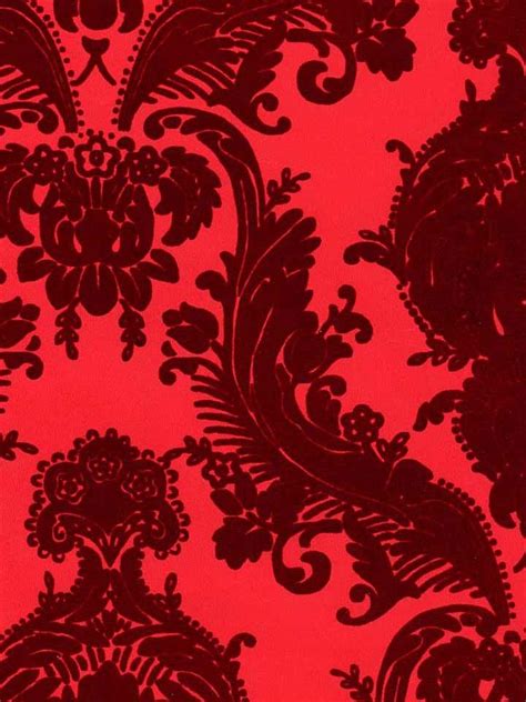 Pattern Flk 113 Name Victorian Flocked Velvet Wallpaper Burgundy