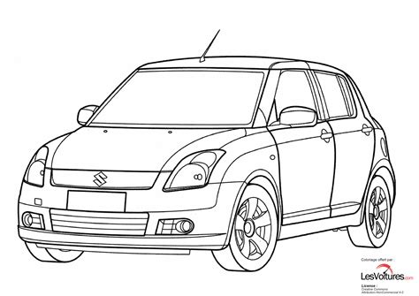 Coloriage voiture de course à imprimer, gratuit et facile. Suzuki-Swift-coloriage-voiture | Les Voitures