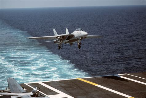 A Fighter Squadron 101 Vf 101 F 14a Tomcat Aircraft Prepares To Land