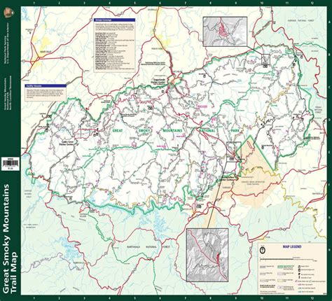 Smoky Mountain Trail Map Great Smoky Mountains National Park Map