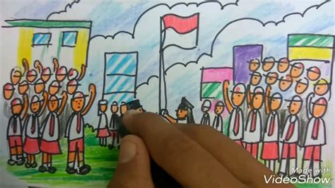 Gambar anak tk bendera merah putih. Gambar Kartun Orang Upacara | Aliansi kartun