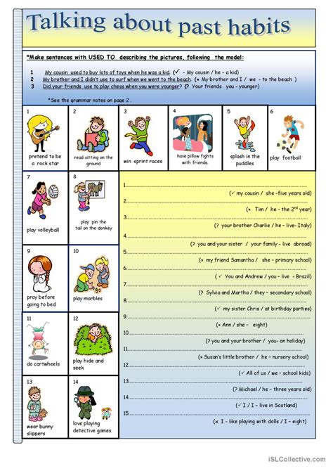 Talking About Past Habits Role Play English Esl Worksheets Pdf And Doc
