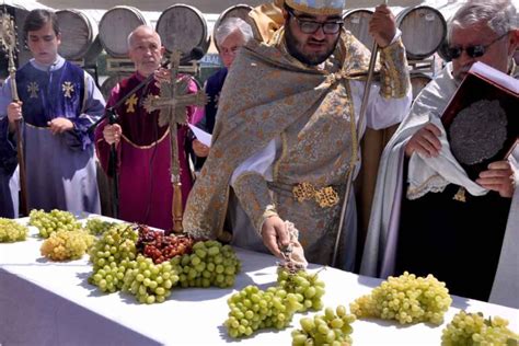Der Hayr Touches Cross To Grapes In Blessing Ceremony Hi Travel Tales