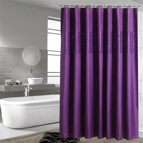 Solid Purple Color Shower Curtain Living Room Curtains Bath Polyester