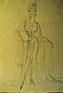 Vintage Modernist Pencil Drawing Nude Female Portrait Ebay My Xxx Hot