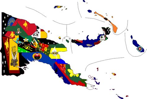Flag Map Of Papua New Guinean Provinces Oc Rvexillmaps