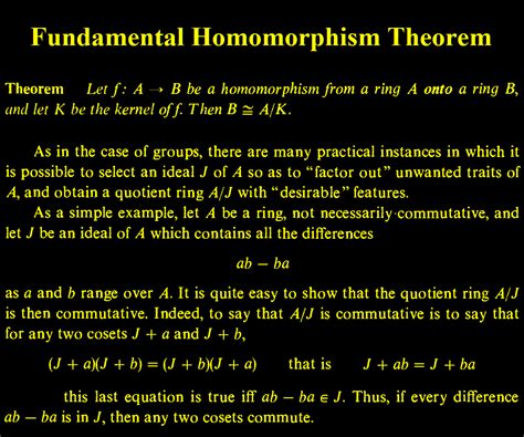 Fundamental Homomorphism Theorem Mathematics Education Physics And