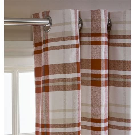 Eyelet curtains are very easy to install and hang. Wilko Red Printed Check Curtains 228 W x 228cm D | Wilko