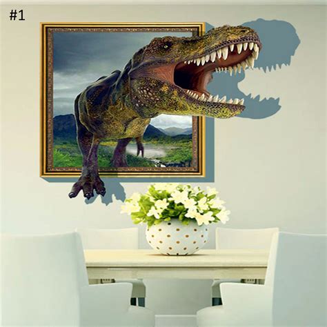 (jurassic world dinosaur wall decor) $13.95 $ 13. Dinosaur Jurassic Park Large 3D Wall Sticker Kids Bedroom Mural Removable Decor | eBay
