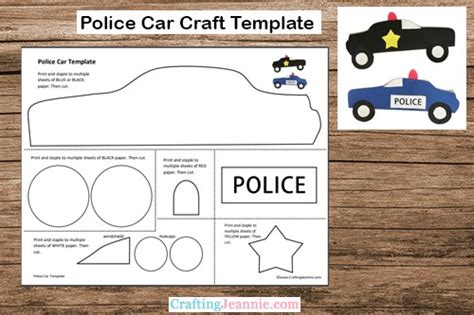 Police Car Craft Free Template Crafting Jeannie