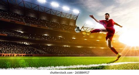 Soccer Player Action On Sunset Stadium Stock Photo 353109101 Shutterstock