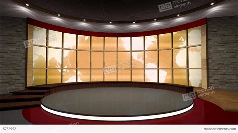 News Tv Studio Set 37 Virtual Background Loop Stock