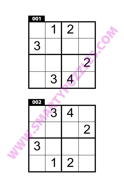 Damit das gelingt, brauchst du allerdings ein wenig zeit. Sudoku für Kinder 4×4 | 200 Sudoku Rätsel | Level: leicht ...