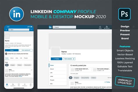 Linkedin Company Profile Mockup Company Profile Marketing Guide