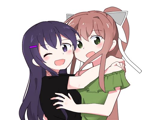 Yuri And Monika Are Practicing Their Dancing Together~ 💚 💜 By Cirno