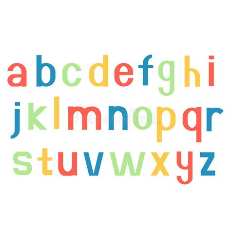 Alphabet Fonts Printed Colorful Letters Stock Illustration