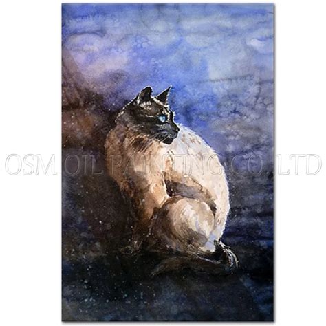Professional Artist Handmade High Quality Siamese Oil Painting On