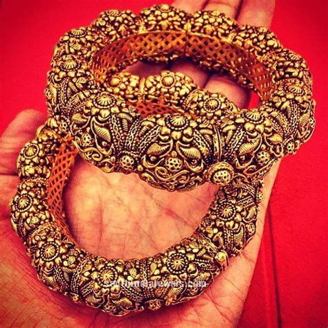 Gold Kada Bangle From Amrapali South India Jewels