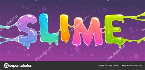 Slime Word Banner Colorful Slime Text Vector Illustration Stock