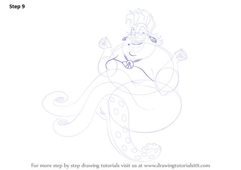 How To Draw Ursula From The Little Mermaid The Little Mermaid Step By