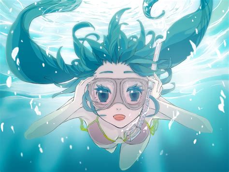Bikini Gabaisuito N Goggles Hatsune Miku Swimsuit Underwater Vocaloid