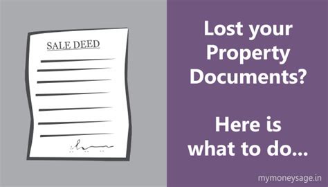 Lost Your Property Documentssale Deed Here Is What You