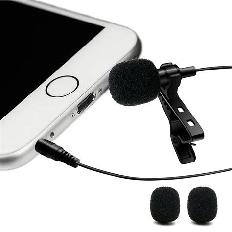 Ollly Portable Microphone 35mm Clip On Lavalier Mini Wired Condenser