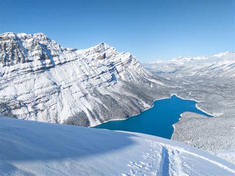 Peyto Lake After Recent Snowfall Jasper National Park Alberta Canada