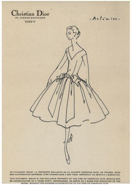 Christian Dior Pe 1955 Artémise Croquis De La Maison Dior Sketches