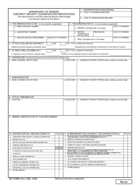 Dd Form 254 May 2019 Fillable Fill Out And Sign Online Dochub