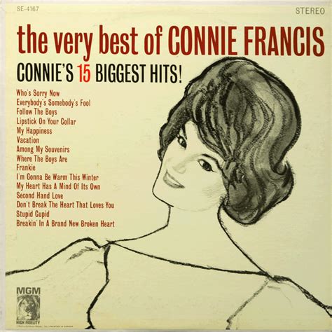 Connie Francis The Very Best Of Connie Francis Connies 15 Biggest Hits 1963 Vinyl Discogs