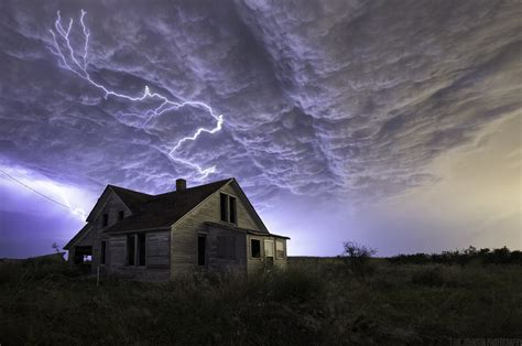 Interesting Photo Of The Day Lightning Over An Abandoned House