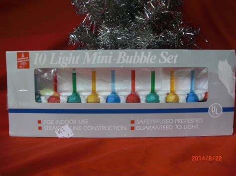 Vintage Christmas Mini Bubble Lights 10 Multi Colored Foremost
