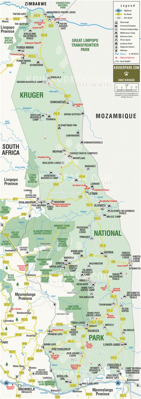 Map Krugerpark Kruger National Park Homes Of Africa