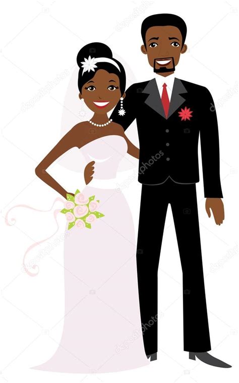 African American Couple Getting Married — Stock Vector © Japanez 19425981
