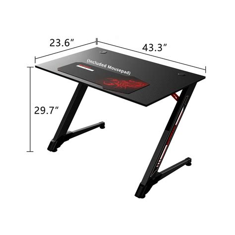 Eureka Ergonomic 43 Z Shaped Small Gaming Computer Desk