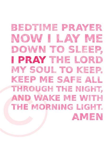 Little Girls Pink And Red Bedtime Prayer Typography Print Bedtime