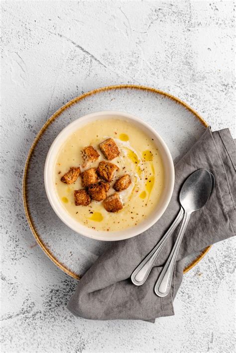 Creamy Roasted Garlic Potato Soup Vegan Recipe Baked Dishes