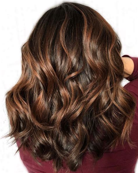 Shiny Brown Hair With Caramel Highlights Chocolate Hair With Caramel Highlights Dark Chocolate