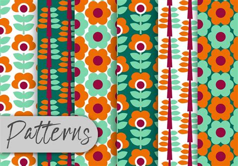 Colorful Geometric Floral Pattern Set 165363 Vector Art At Vecteezy