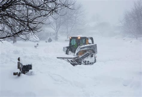 Snowzilla 2016 Blizzard Snow Plowing Virginia Stock Photo Image Of