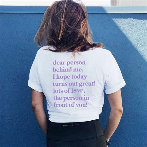 Dear Person Behind Me Shirt Positive Clothing For Women Mental Etsy