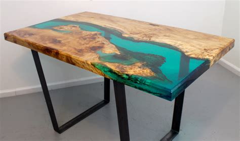 Epoxy resin blue river dining table top is an environment friendly product and user friendly product. Resin river dining table | Etsy