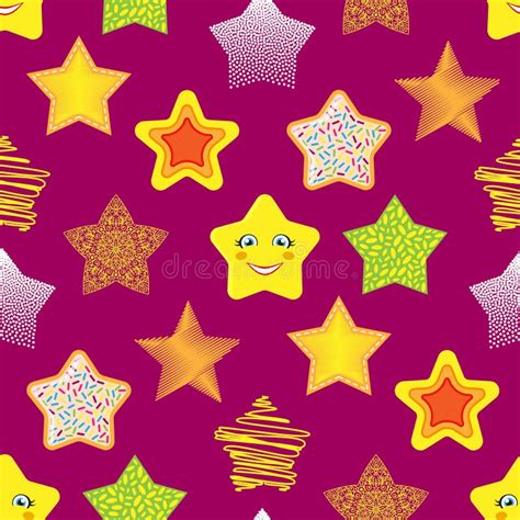Shiny Stars Different Style Seamless Pattern Background Vector